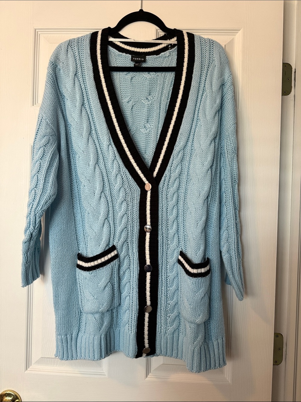 torrid Chunky Cable Boyfriend Cardigan V-Neck Sweater